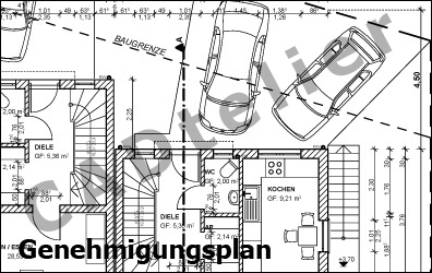 CAD Zeichenservice - Ausschnitt eines Genehmigungsplanes